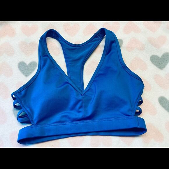 Victoria SPORT Caged Blue Padded Sports Bra XS - Picture 2 of 6